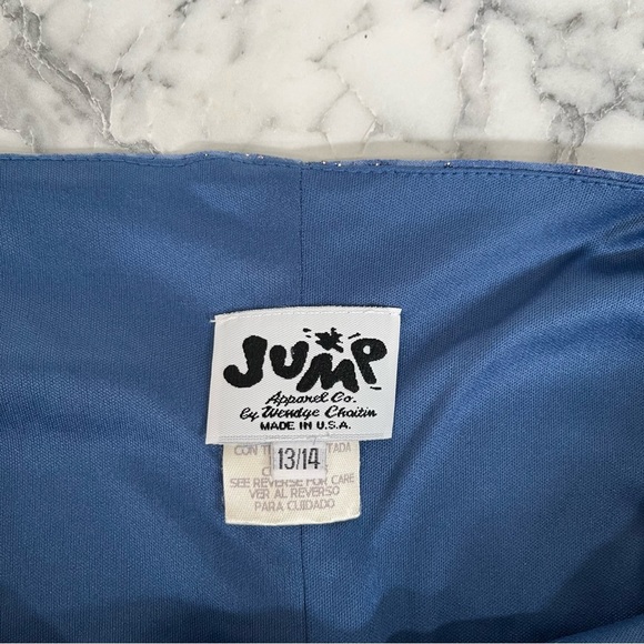 Vintage Jump Apparel Blue Ombré Maxi Dress Formal Sparkly Drape Neck Bias Cut - Picture 8 of 13
